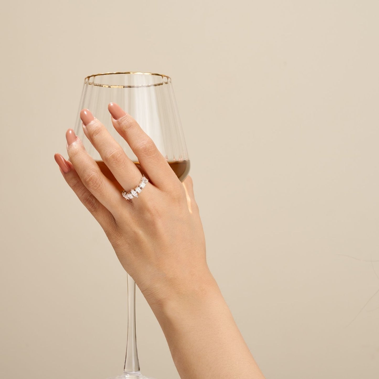 Emerald Cut and Marquise Half Eternity Band