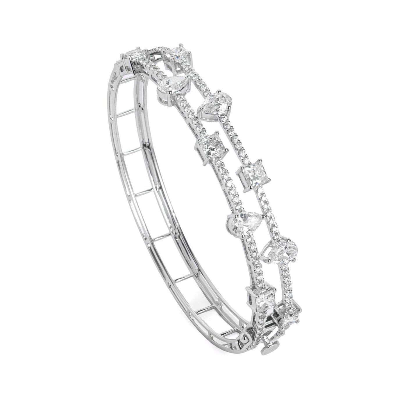 Eliza Pear and Cushion Cut Bangle