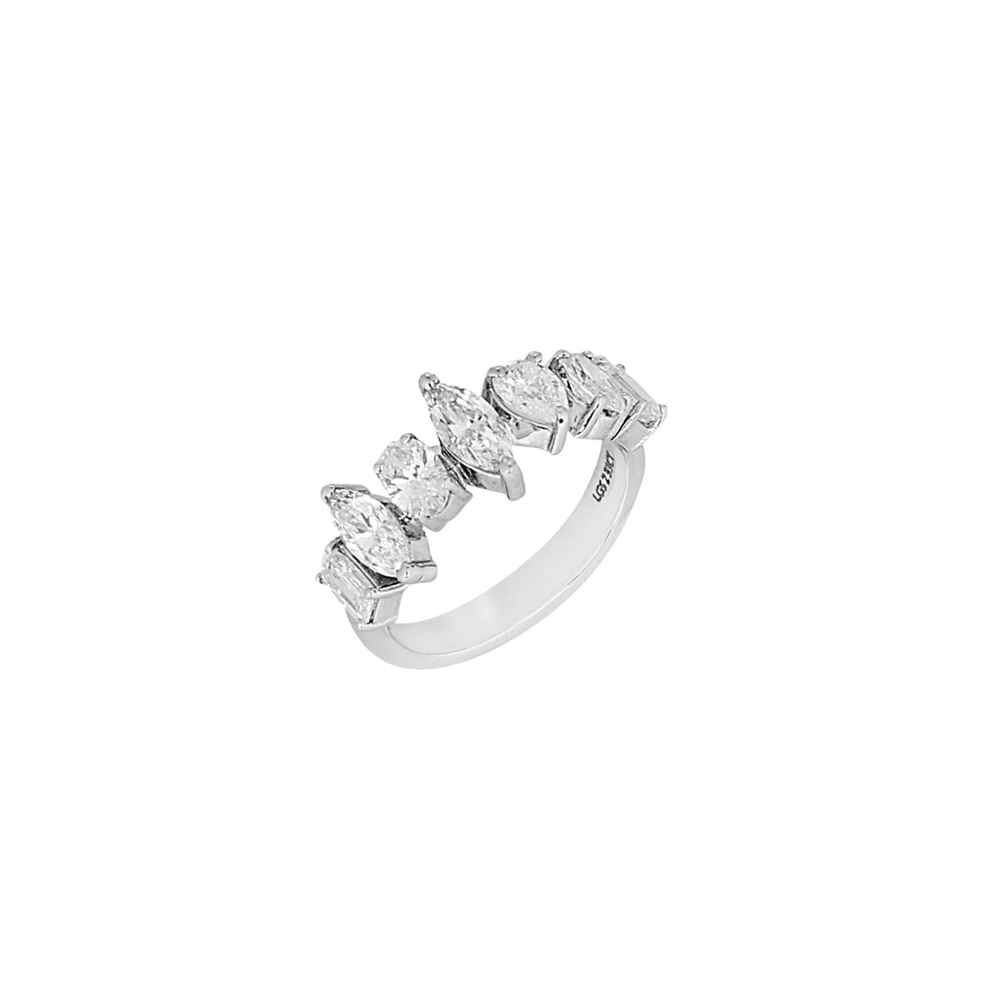 Fancy Shaped Half Eternity Band Ring