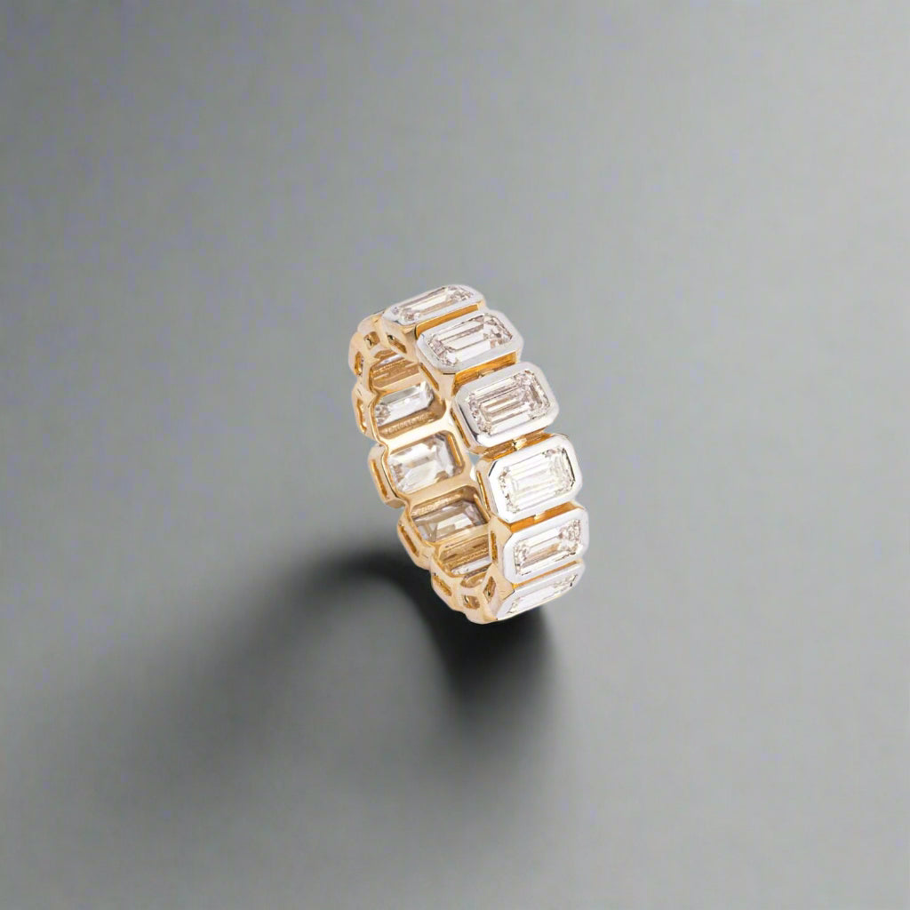 Emerald Cut Bold Eternity Band