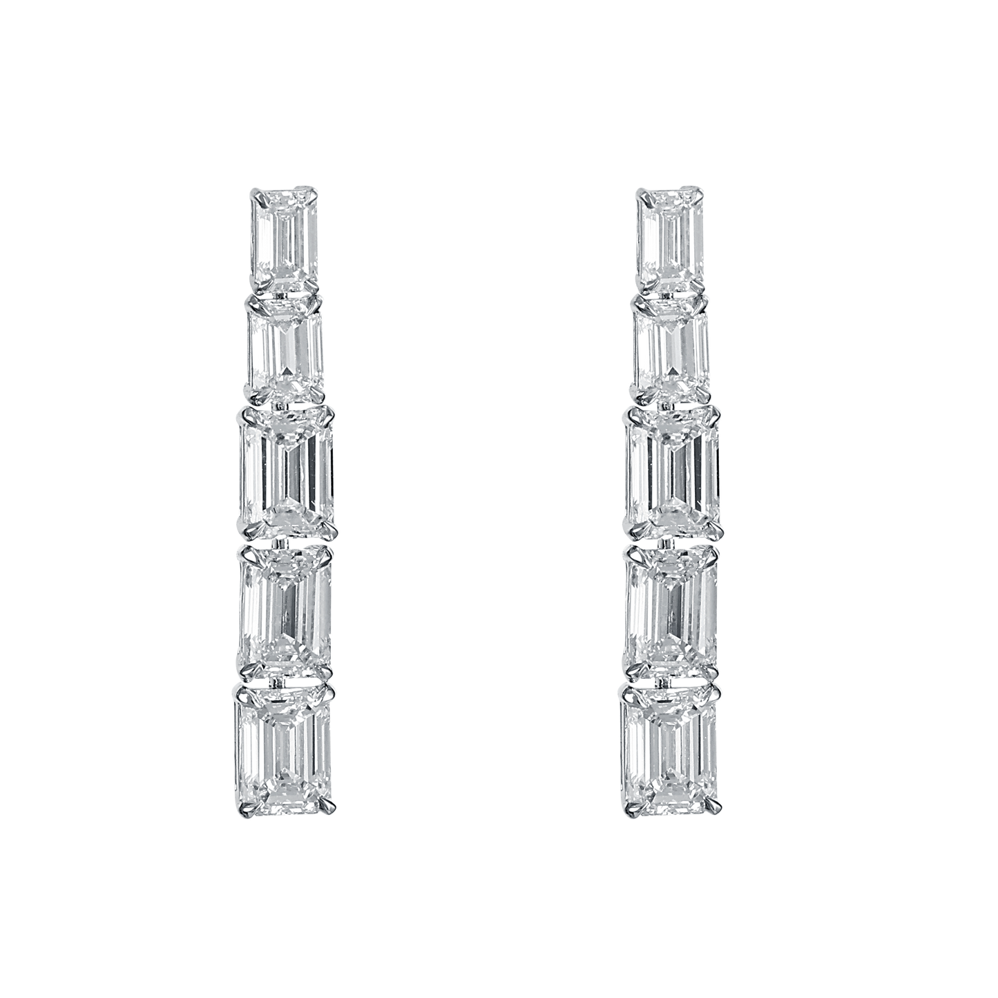 Emerald Cut Diamond Earrings