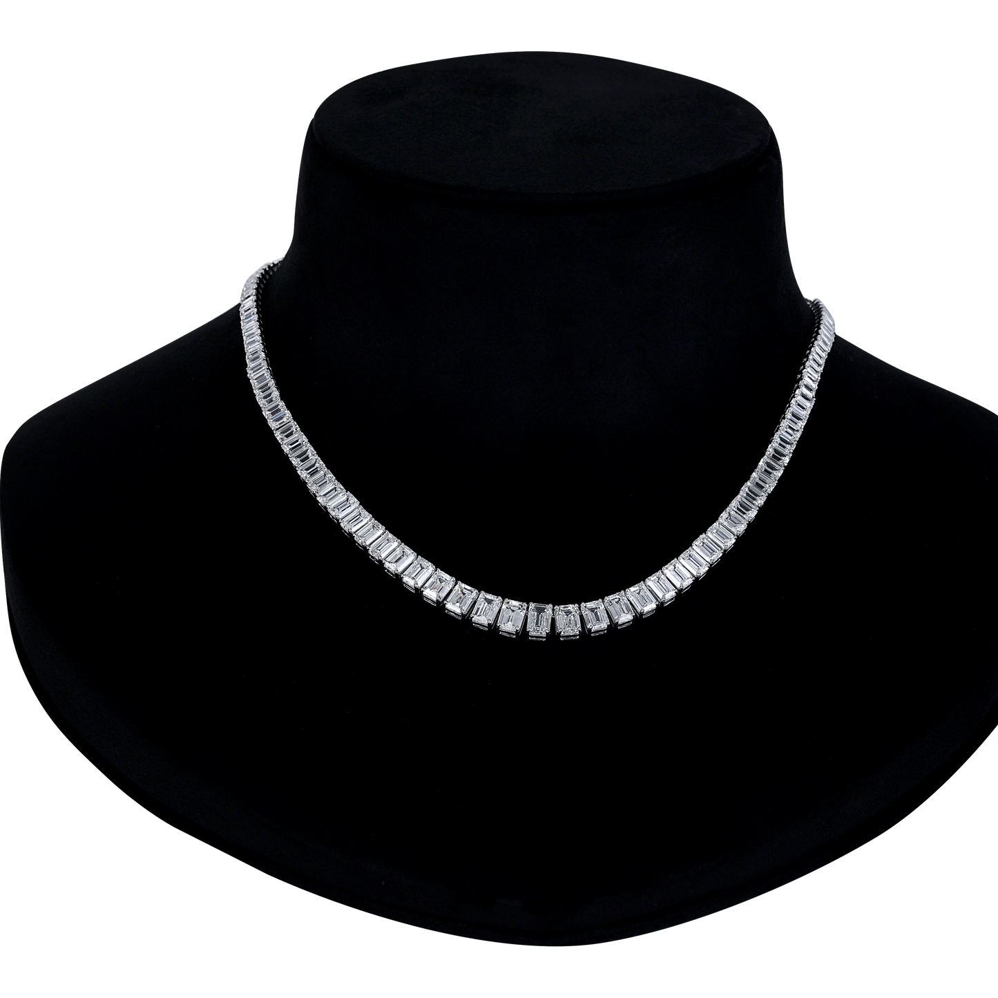 Emerald Cut Diamond String Neck Piece