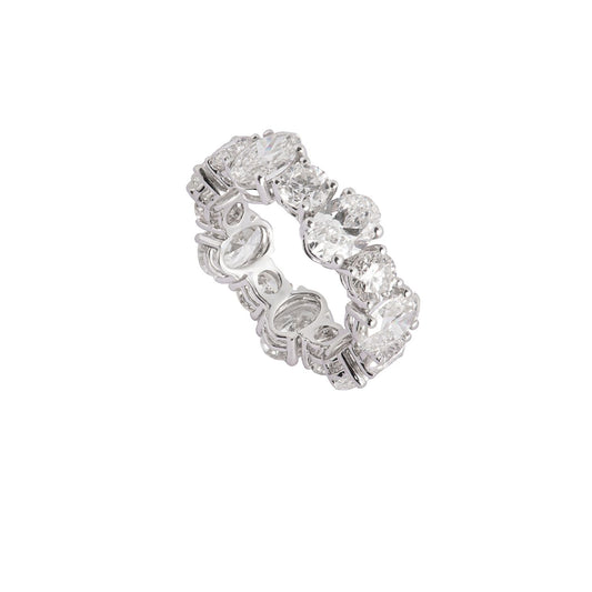 Oval Cut and Round Eternity Band Ring