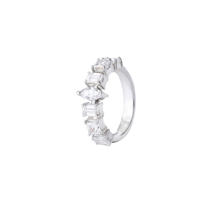Emerald Cut and Marquise Half Eternity Band