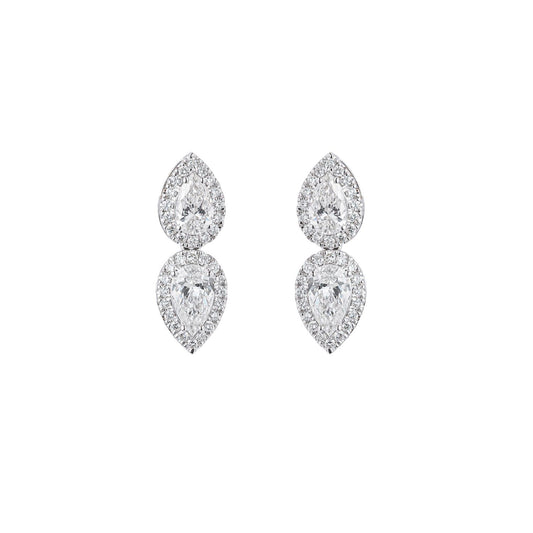 Delicate Earrings with Pear Shaped Sparklers
