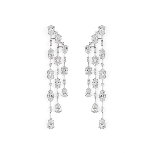 Oval and Pear Shaped Danglers Earrings