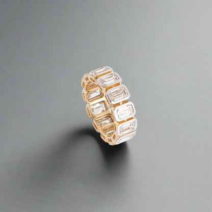 Emerald Cut Bold Eternity Band