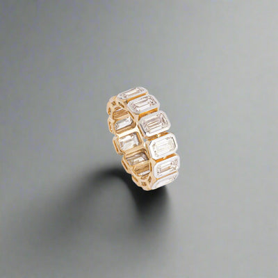 Emerald Cut Bold Eternity Band