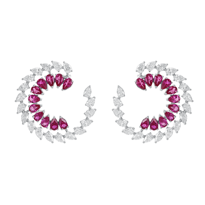 Crimson Swirl Earrings