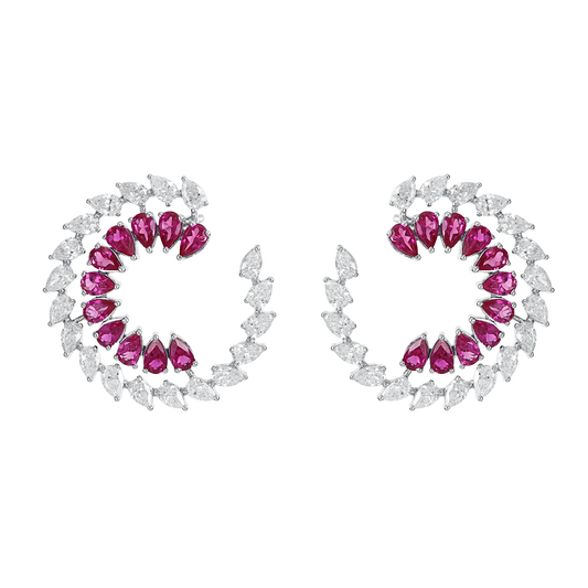 Crimson Swirl Earrings