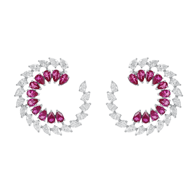 Crimson Swirl Earrings