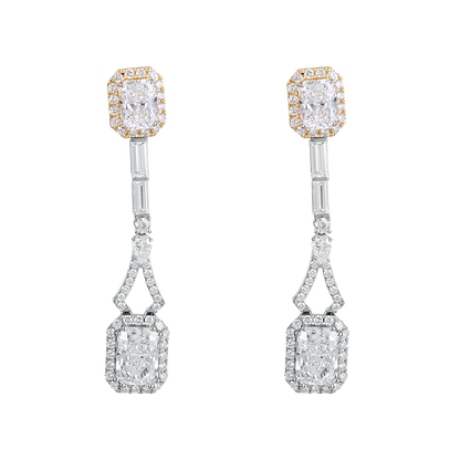 Radiant Dual Halo Drops Earrings