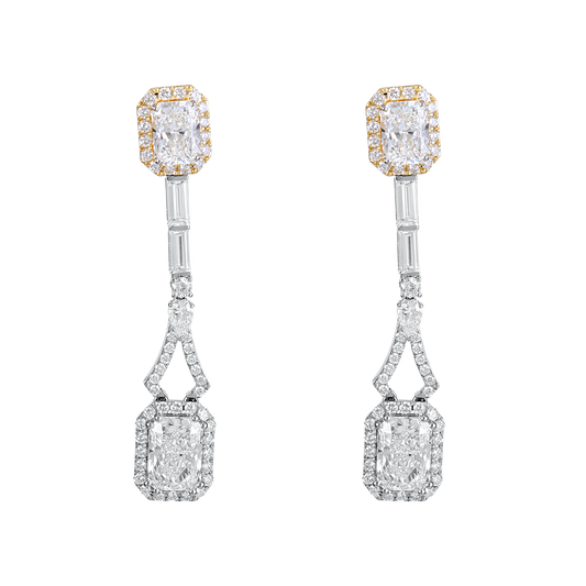 Radiant Dual Halo Drops Earrings