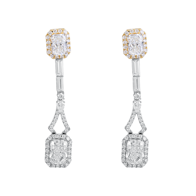 Radiant Dual Halo Drops Earrings