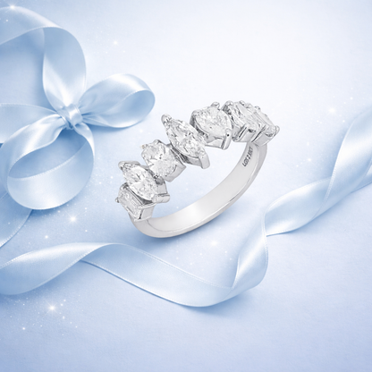 Fancy Shaped Half Eternity Band Ring