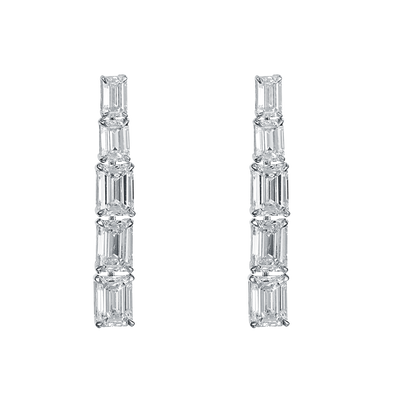 Emerald Cut Diamond Earrings