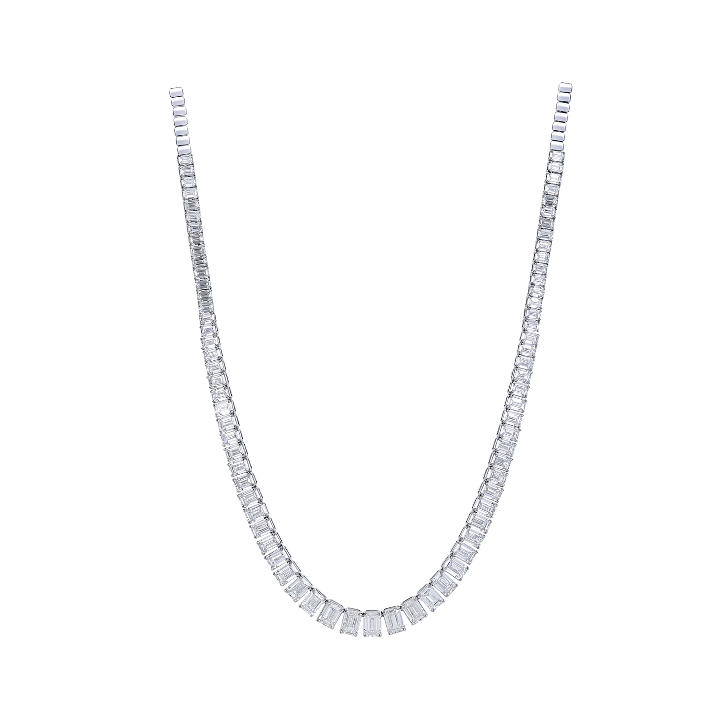 Emerald Cut Diamond String Neck Piece