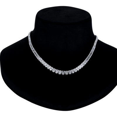 Emerald Cut Diamond String Neck Piece