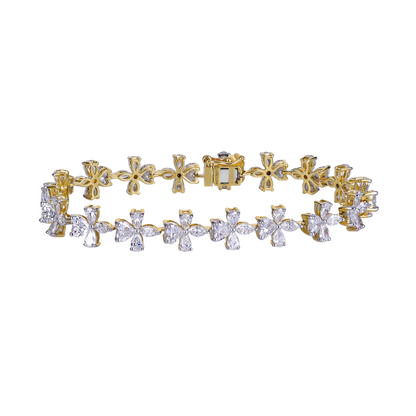 Golden Bloom Tennis Bracelet