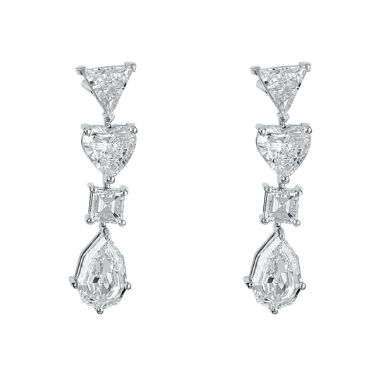 Multi Shaped Diamond Drop Earrings