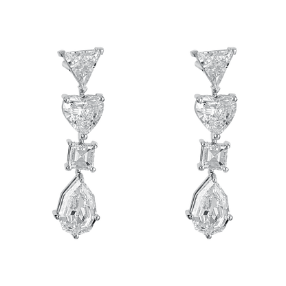 Multi Shaped Diamond Drop Earrings