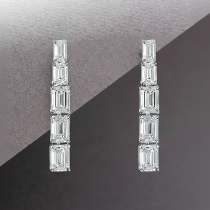 Emerald Cut Diamond Earrings