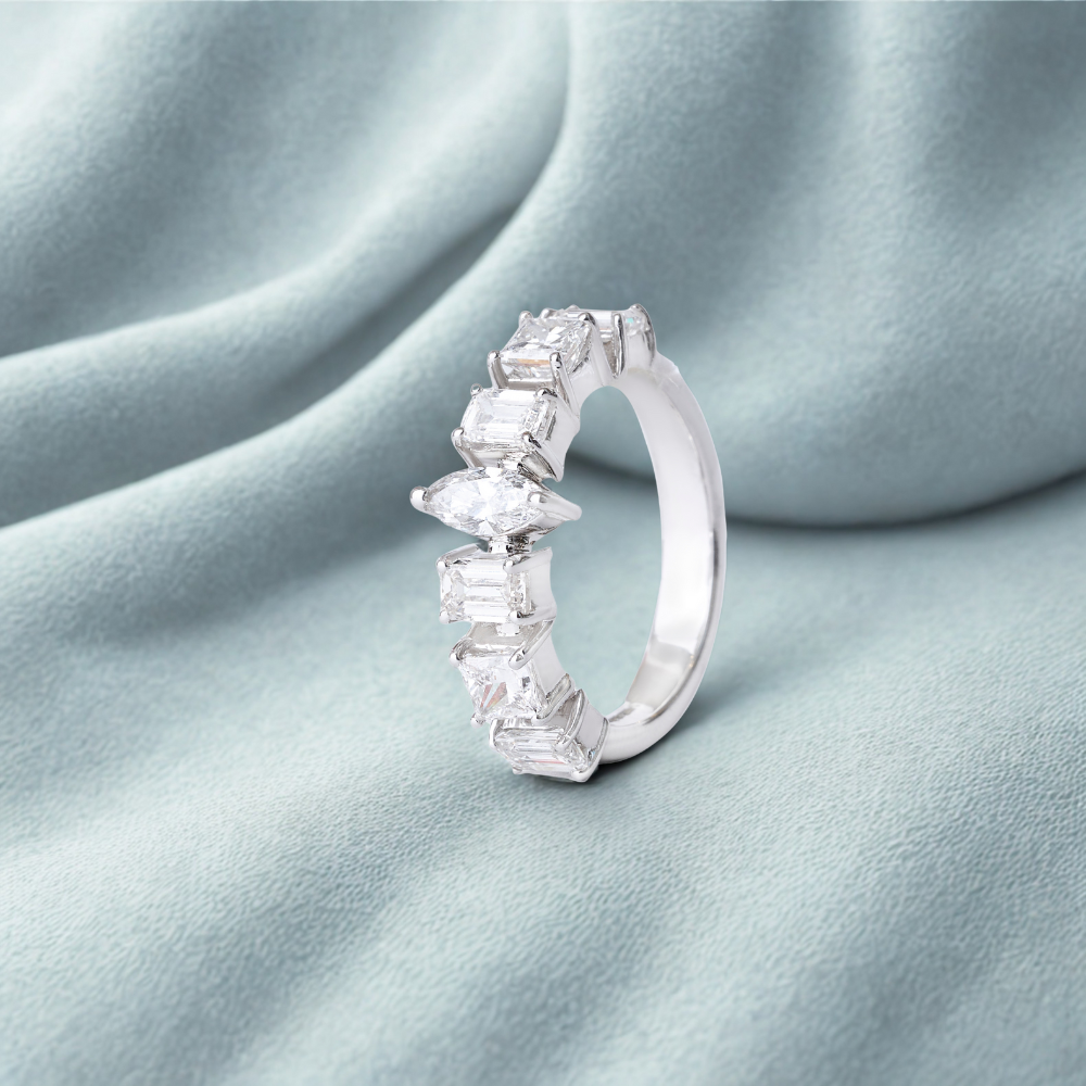 Fancy Shaped Half Eternity Band Ring