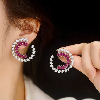 Crimson Swirl Earrings