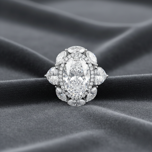 Victorian Oval Solitaire Ring