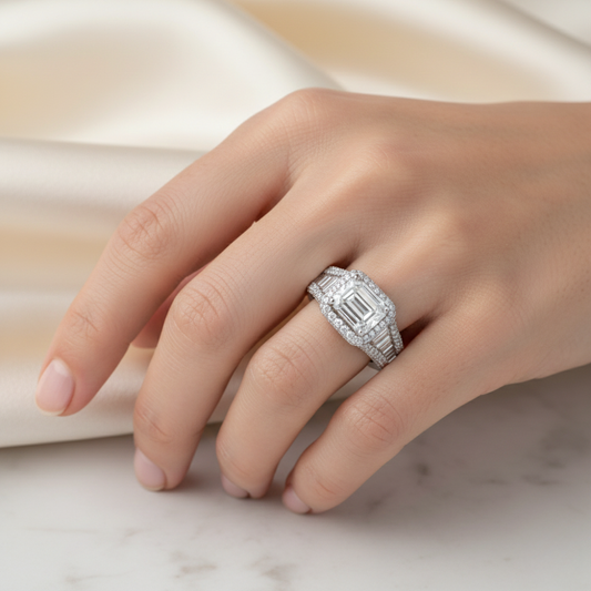 Vintage Emerald Solitaire Ring