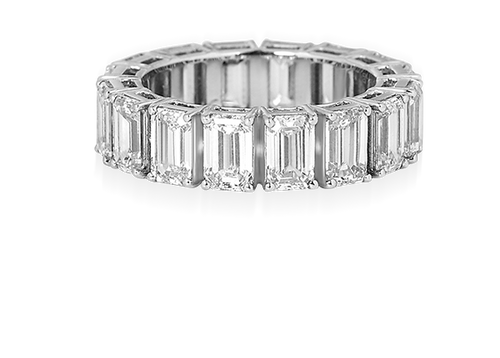 Emerald Cut Bold Eternity Band