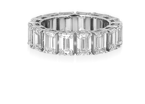Emerald Cut Bold Eternity Band