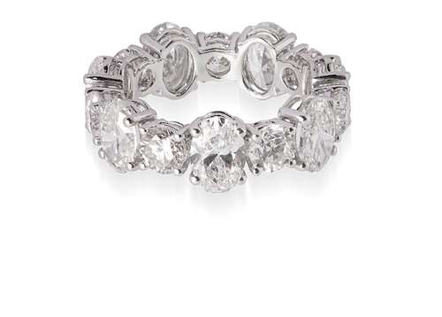 Oval Cut and Round Eternity Band