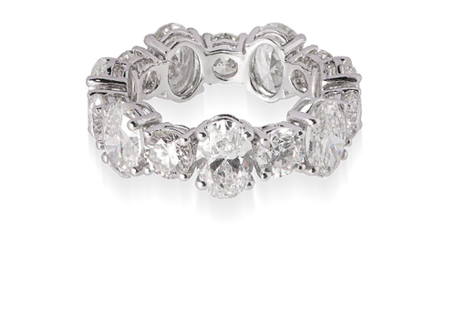 Oval Cut and Round Eternity Band